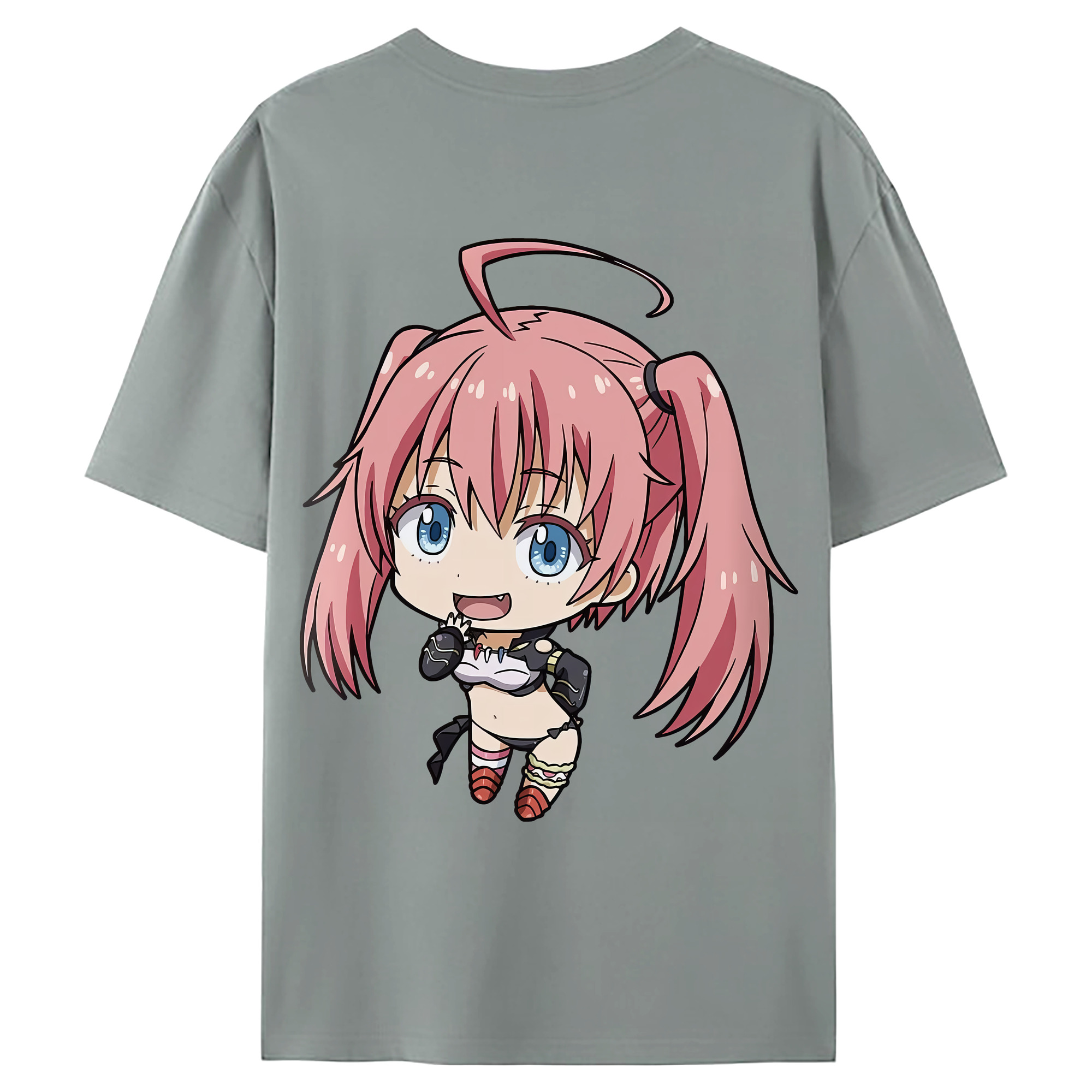（画像用） 転スラ Regarding Reincarnated to Slime 綿100％ メンズ半袖Tシャツ（バックプリント） 通気性